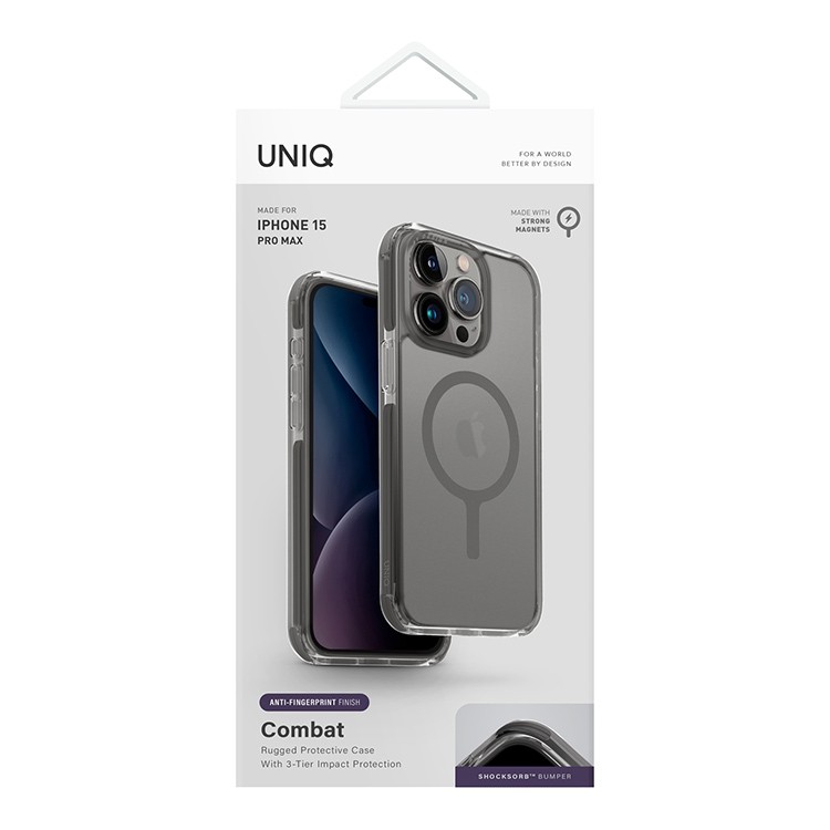 Чехол для iPhone 15 Pro Max UNIQ Combat Frost Gray, картинка 7