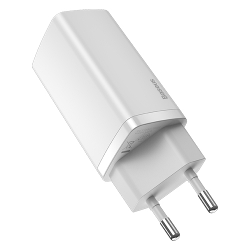 Сетевое зарядное устройство Baseus GaN2 Lite USB+Type-C 65W White, картинка 3