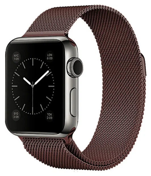 Ремешок для Apple Watch 42/44/45/49mm Миланская петля, коричневый, картинка 1