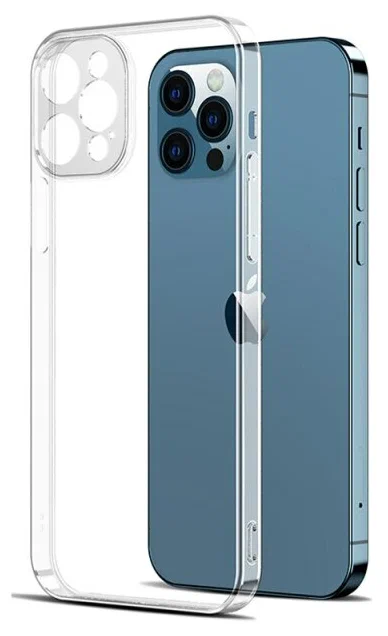 Чехол iPhone 12 Pro Max прозрачный с закрытыми камерами