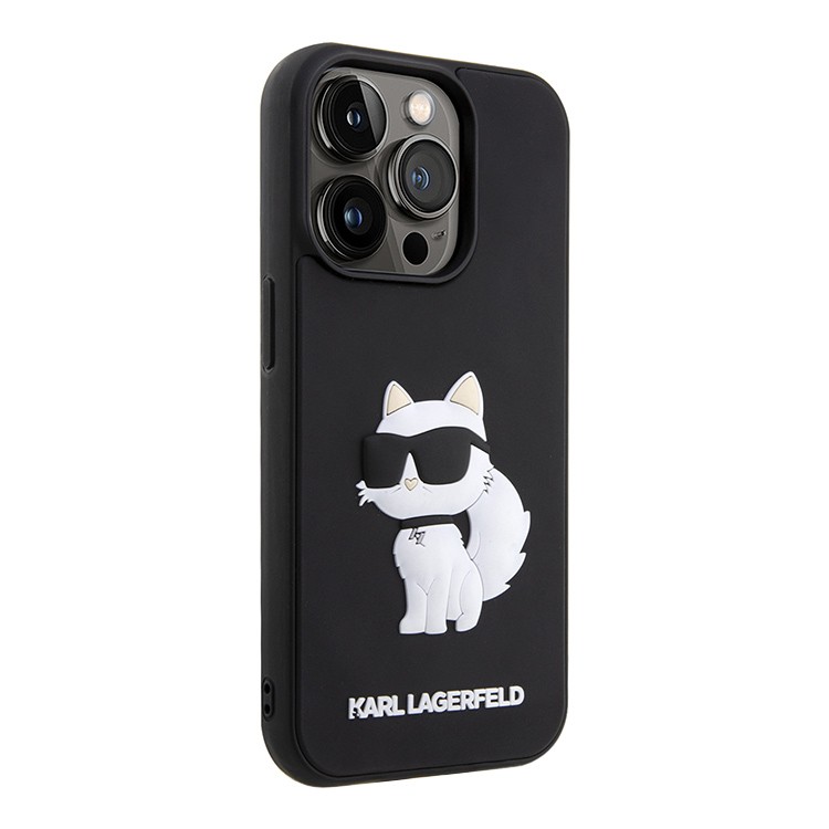 Чехол для iPhone 15 Pro Max KARL LAGERFELD 3D Rubber NFT Karl & Choupette Hard Black, картинка 2