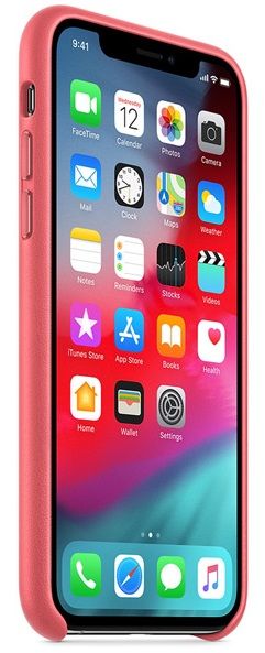 Кожаный чехол Apple iPhone XS Max Leather Case Peony Pink, картинка 3