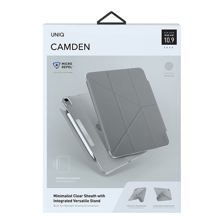 Чехол UNIQ Camden Secure Magnetic Closure для iPad 10.2 (2021), серый, картинка 6