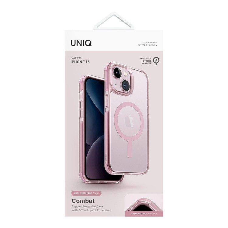 Чехол для iPhone 15 Plus UNIQ Combat Baby pink, картинка 2