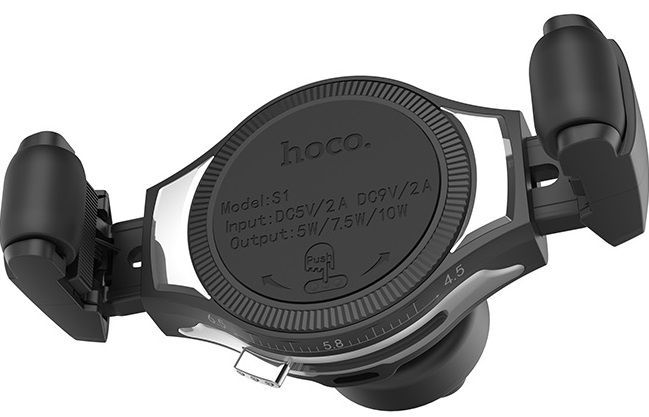 Держатель HOCO S1 in-car Wireless Charger Silver, картинка 1