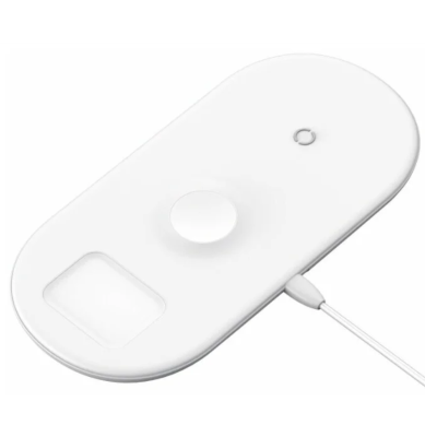 Беспроводная зарядка Baseus Smart 3-in-1 Wireless Charger iPhone/Apple Watch/Airpods Белая, картинка 2