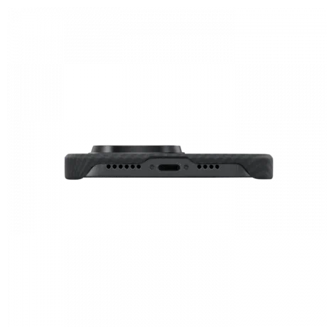 Чехол PITAKKA MagEZ 3 для iPhone 14 Pro Max, кевлар черно-серый узкое плетение, картинка 4