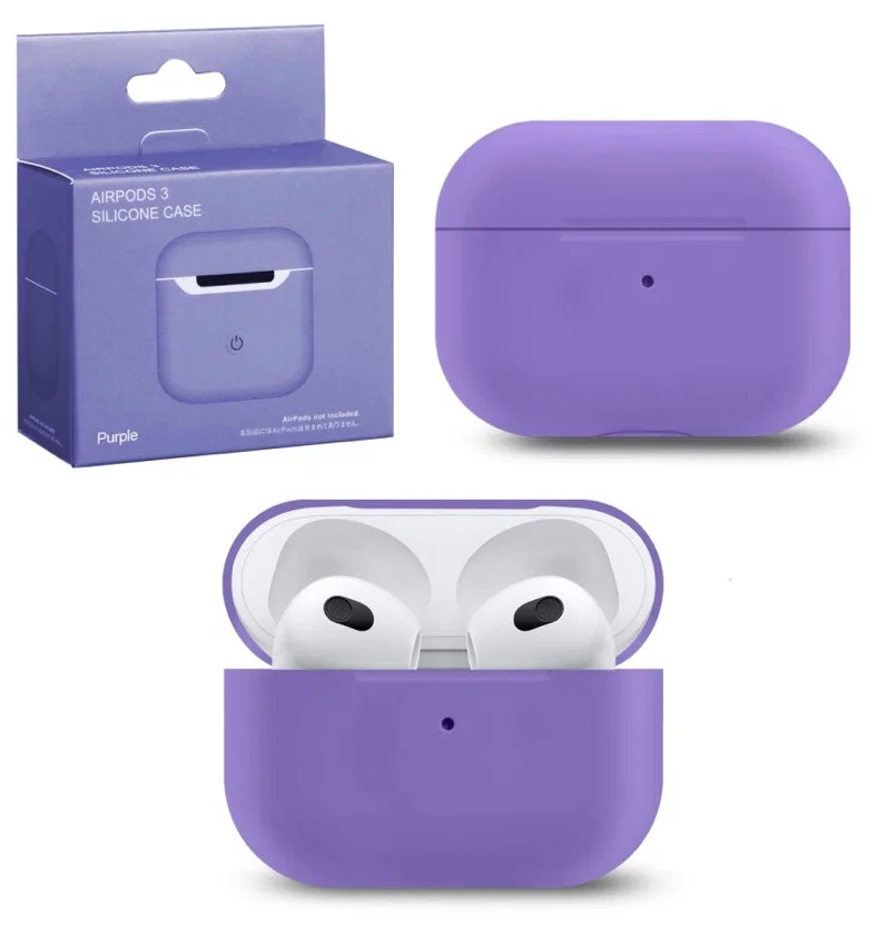 Чехол для AirPods 3 Silicone Case Slim фиолетовый, картинка 1