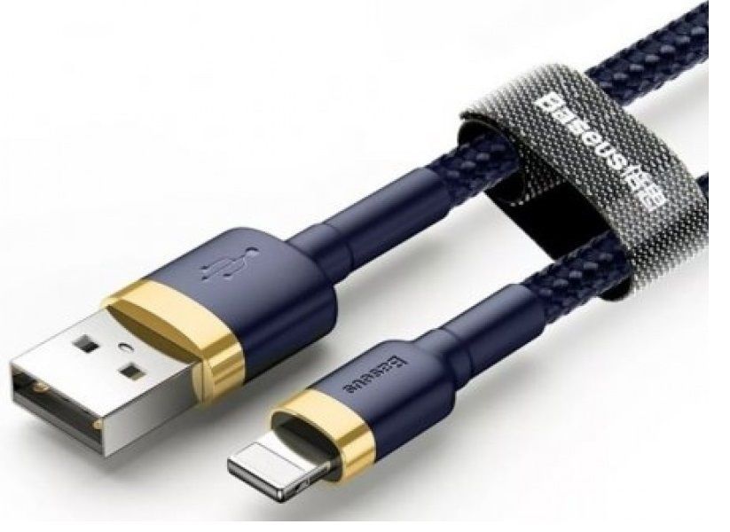 Кабель BASEUS Cafule Lightning Cable 1.5A 2.0m - Blue/Gold, картинка 2