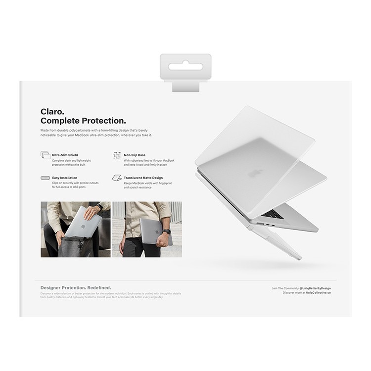 Чехол-накладка UNIQ Claro Webcam Privacy для MacBook Air 13 2022, матовый прозрачный, картинка 4