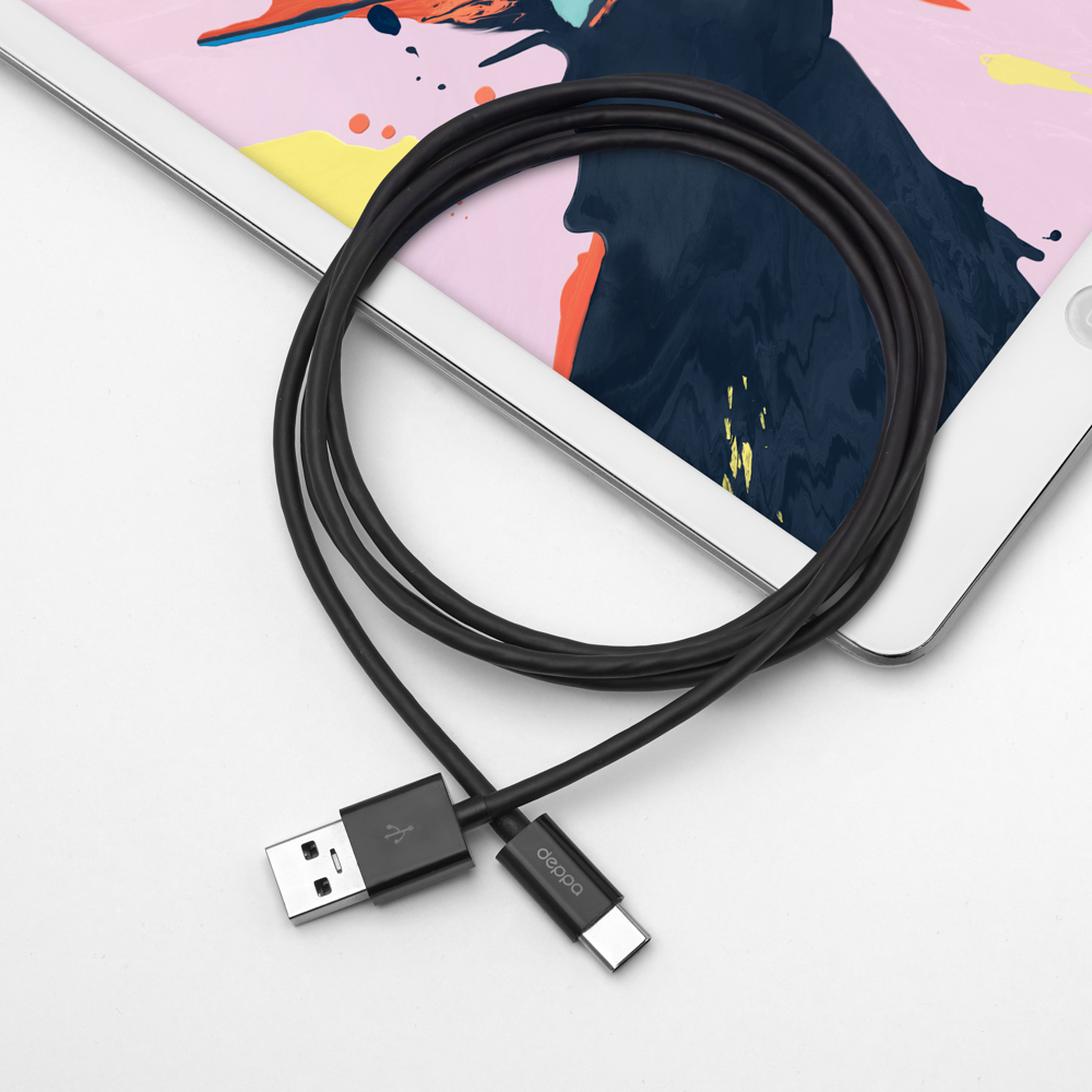 Кабель Deppa USB-A - USB-C, 3A, 1.2m - Черный, слайд 3