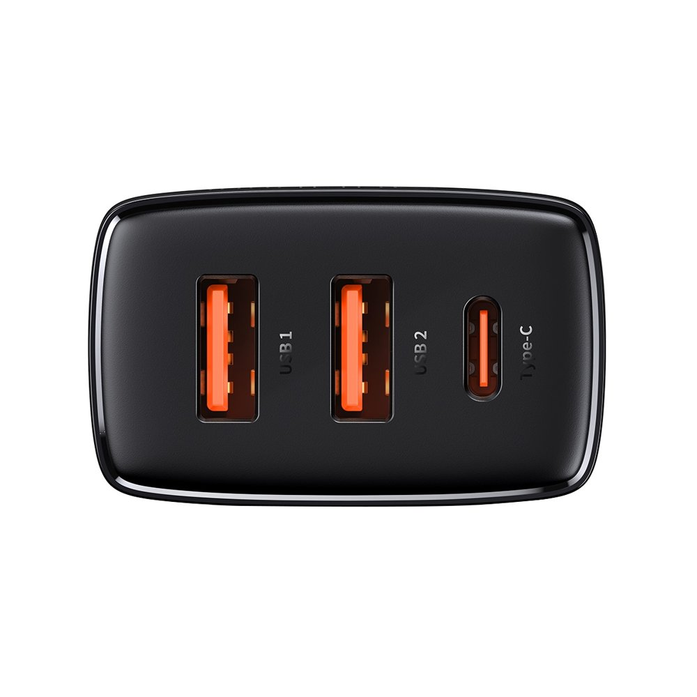Сетевое зарядное устройство Baseus Compact Fast Charger 30W 2USB+Type-C, черный, картинка 2