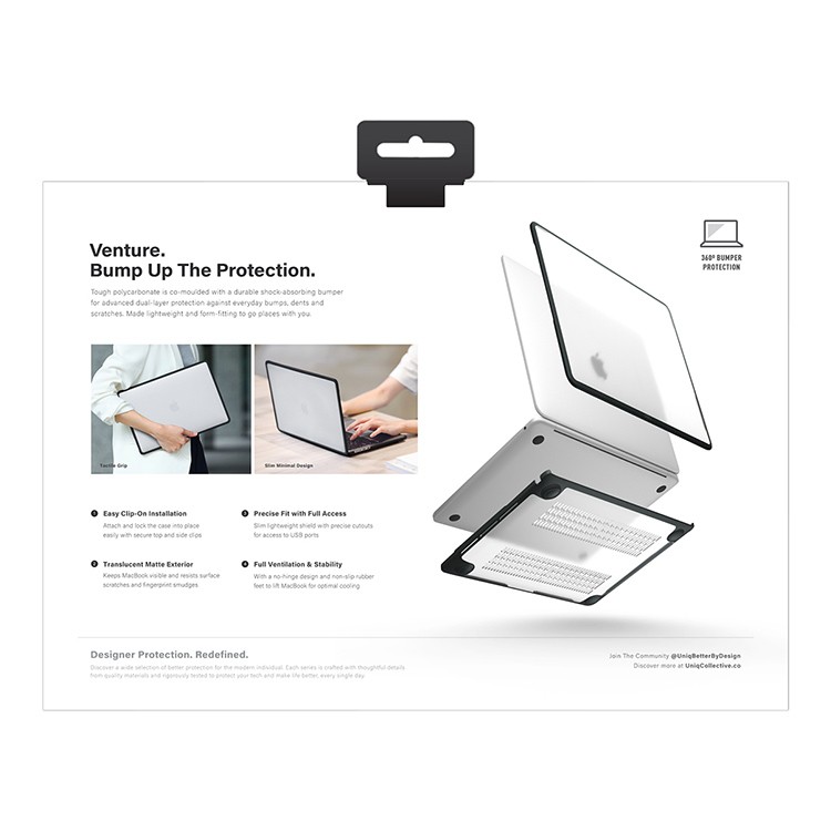 Чехол-накладка UNIQ Venture Webcam Privacy для MacBook Air 13 2022, Black, картинка 5