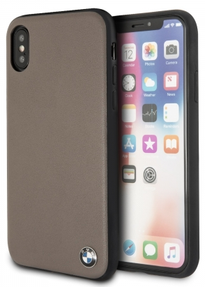 Чехол BMW iPhone X Signature Genuine Leather Hard Mocca