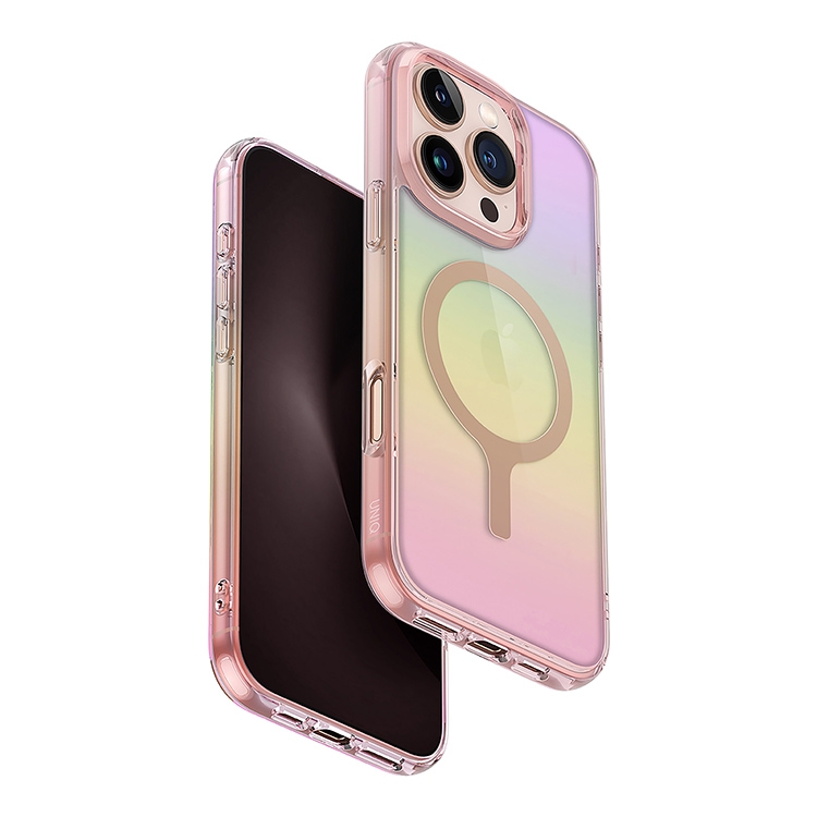 Чехол для iPhone 17 Pro UNIQ Iridescia Pink Prism MagSafe