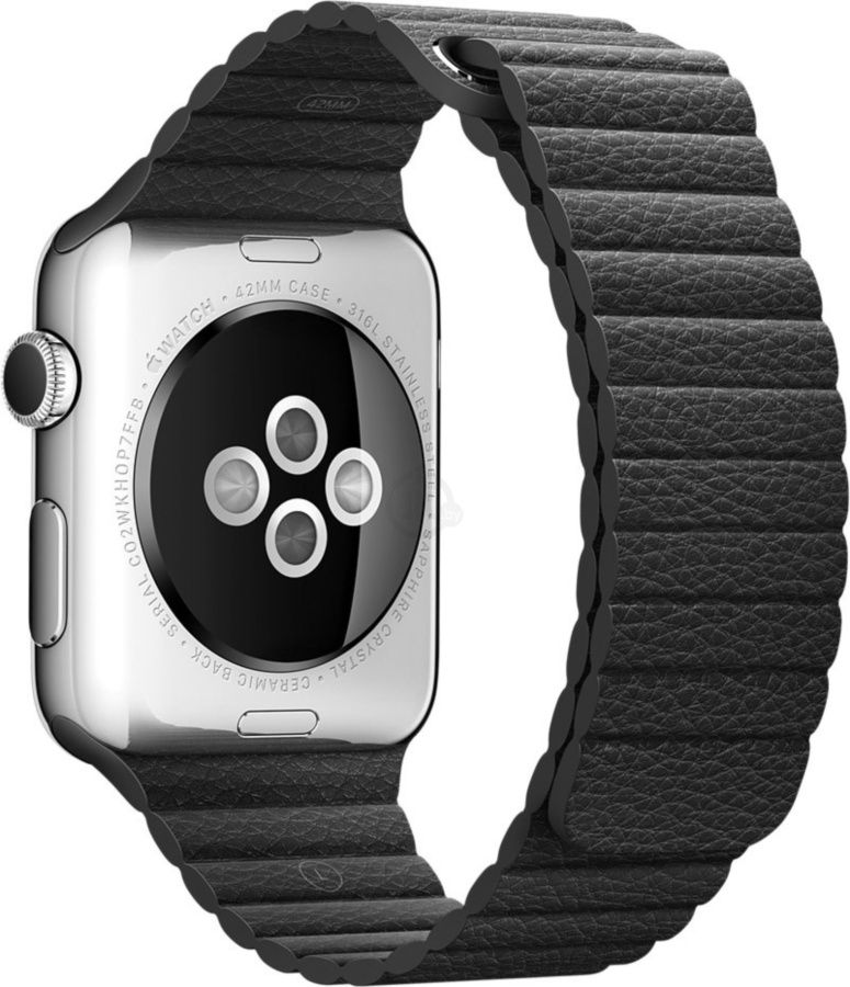 Ремешок кожаный для Apple Watch 42mm Black