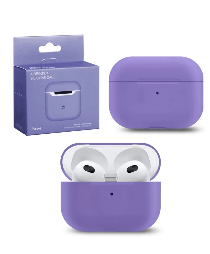 Чехол для AirPods 3 Silicone Case Slim фиолетовый, картинка 2