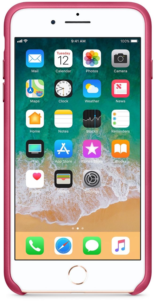 Кожаный чехол Apple iPhone 7/8 Leather Case Pink Fuchsia, картинка 2