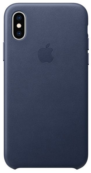 Кожаный чехол Apple iPhone XS Max Leather Case Midnight Blue