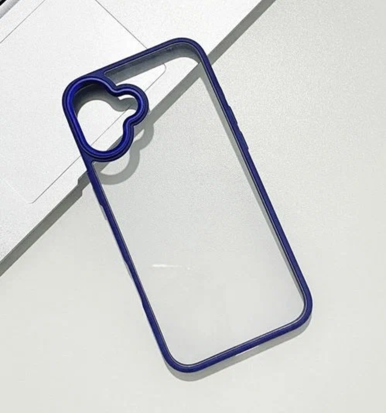 Чехол для iPhone 16 Pro J-Case Силиконовый Прозрачный Синий борт