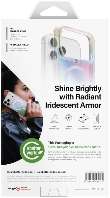 Чехол для iPhone 17 Pro UNIQ Iridescia Midnight Quartz MagSafe, картинка 7