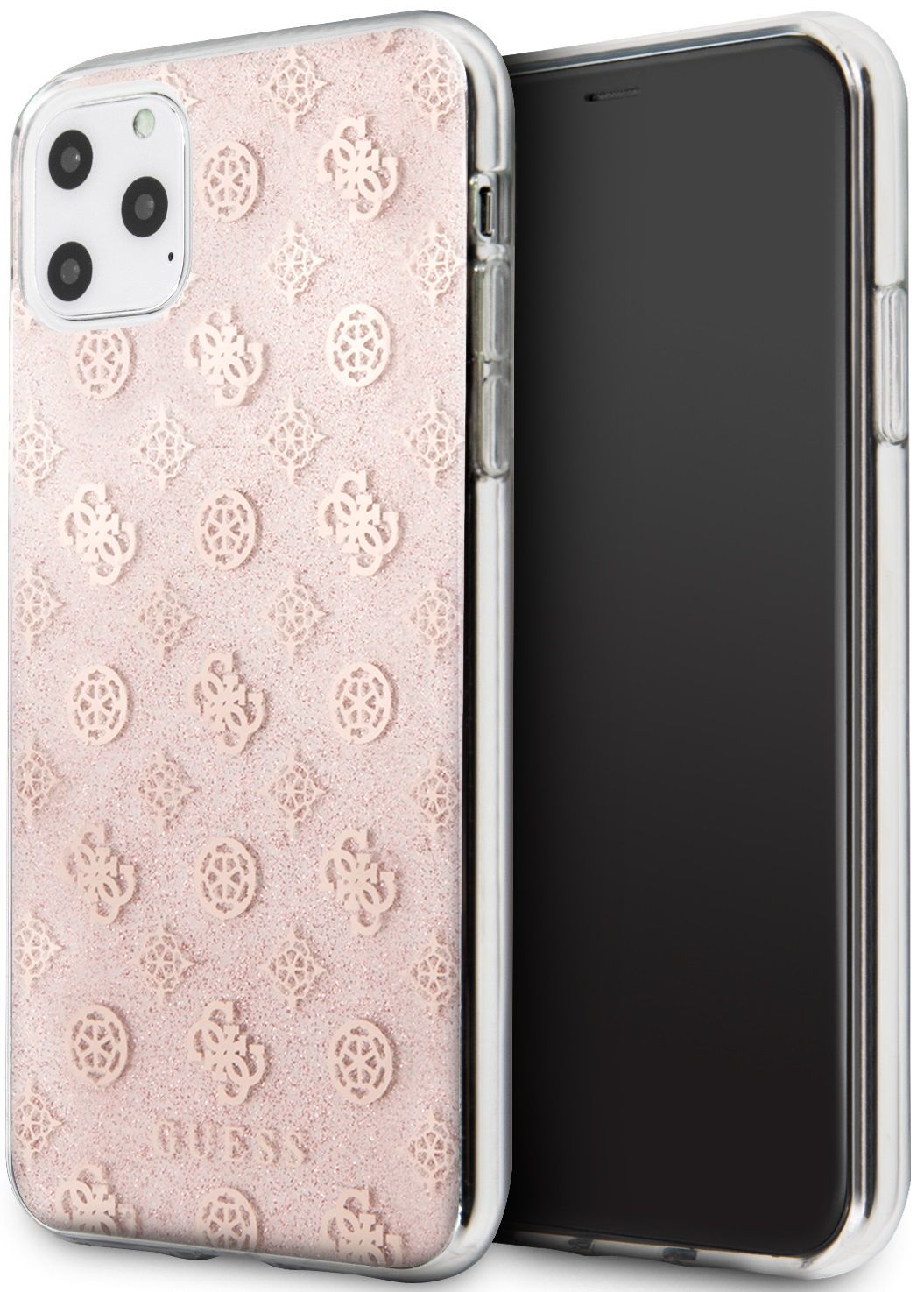 Чехол Guess для iPhone 11 Pro Max 4G Peony Hard PC/TPU Glitter Pink, слайд 1