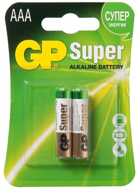 Батарейка GP Super Alkaline AAA 1.5В (24A/LR03/AAA) 2шт, слайд 1