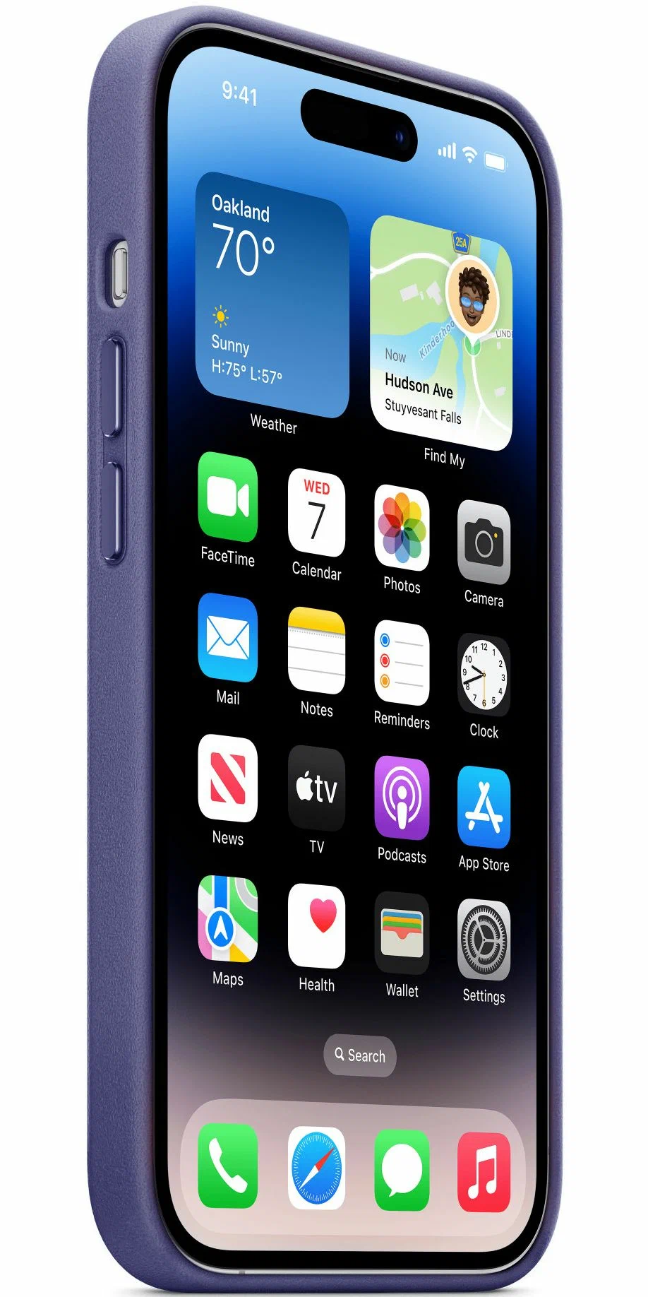 Чехол для iPhone 14 ProMax Leather Case Deep Violet, картинка 2