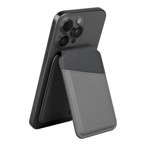 Чехол-бумажник UNIQ Lyden with Stand, Rhino Grey / Black, картинка 3
