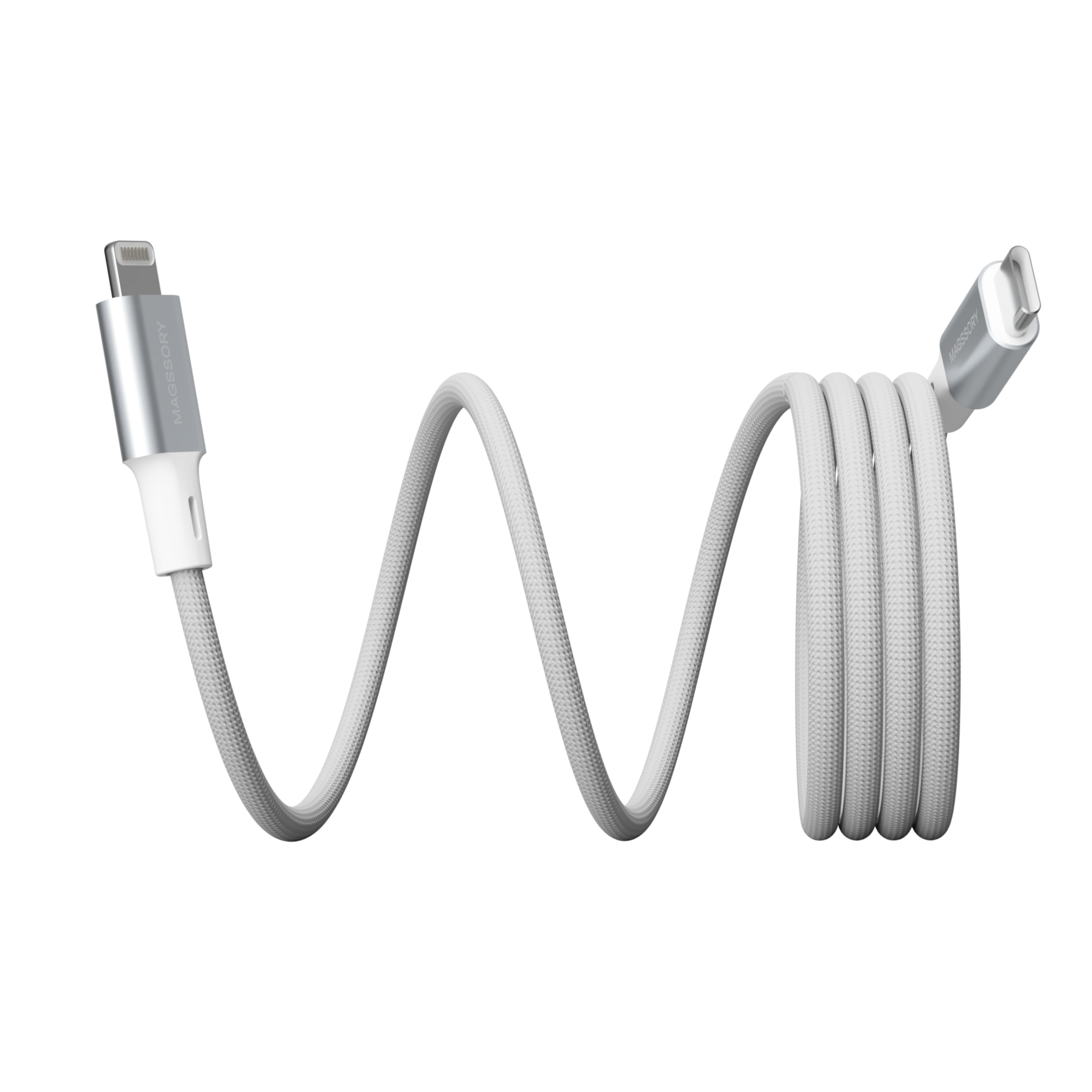 Магнитный кабель Magssory 60W Link L USB-C - Lightning MFI, 1,2м, White, картинка 2