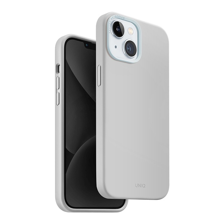 Чехол для iPhone 15 Pro UNIQ Lino Hue Chalk Grey