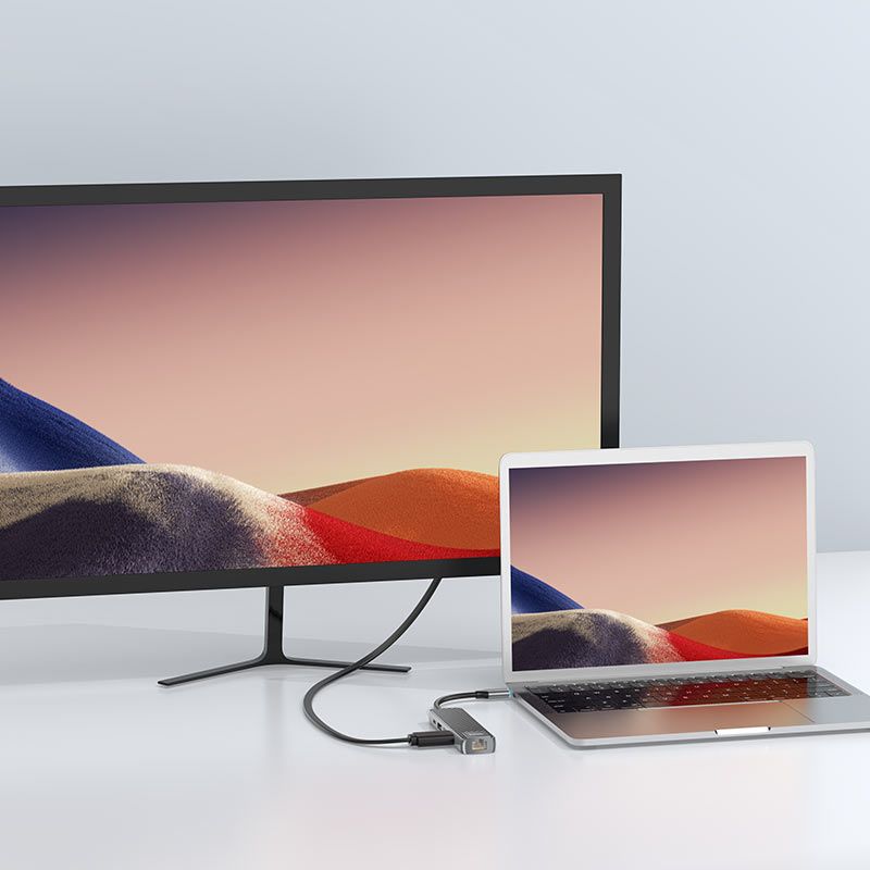 Хаб hoco HB23 5 in 1 USB-C 60W для MacBook Pro/Air, картинка 6