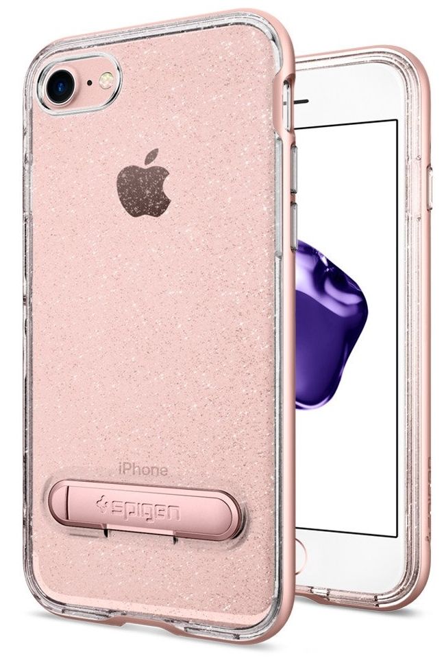 Чехол SGP iPhone 7 Crystal Hybrid Glitter Rose Quartz, слайд 1