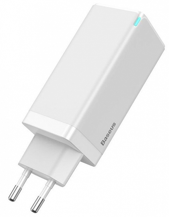 СЗУ BASEUS GaN Mini Quick Travel charger Type-C + USB 65W (CCGAN-B02) Белый, картинка 4