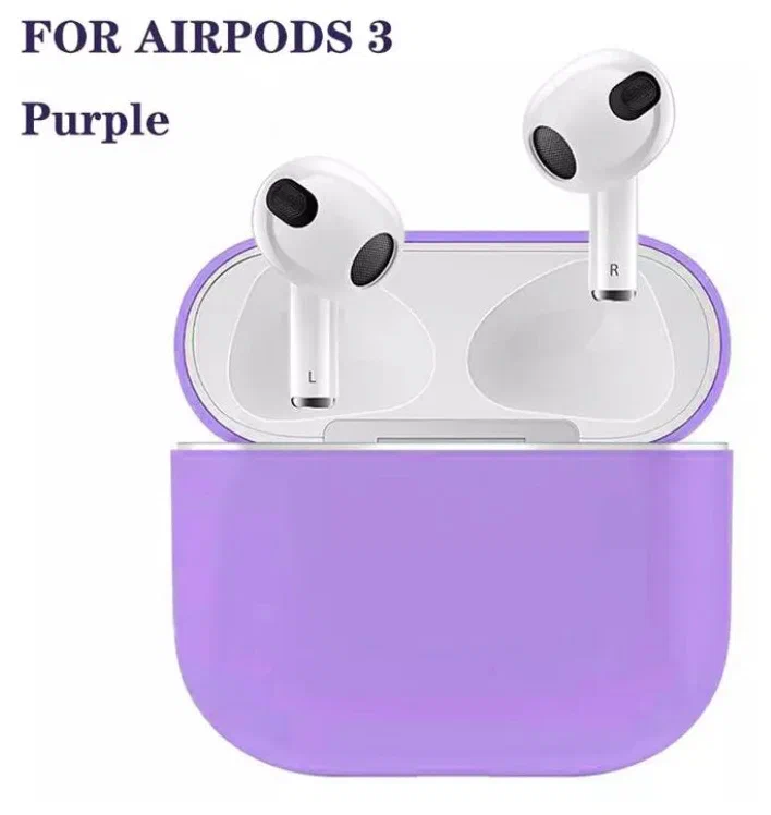 Чехол для AirPods 3 Silicone Case Slim фиолетовый, картинка 2