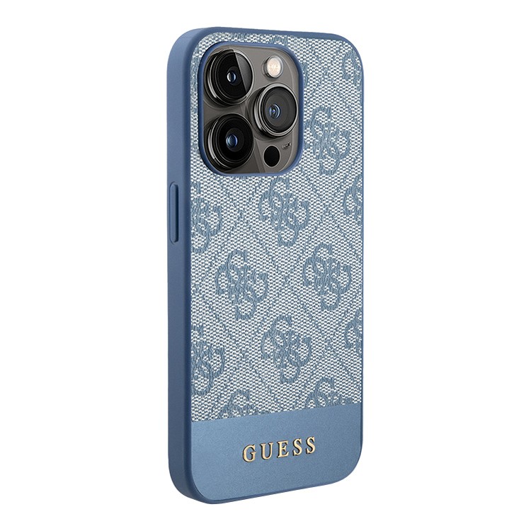 Чехол для iPhone 15 Pro Max GUESS PU Bottom stripe Metal logo Hard Blue, картинка 4