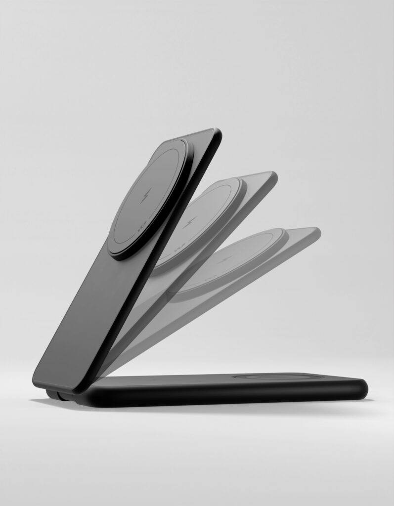 Беспроводное зарядное устройство VLP Alum Power Pro 3 in 1, для Samsung, черный, картинка 3