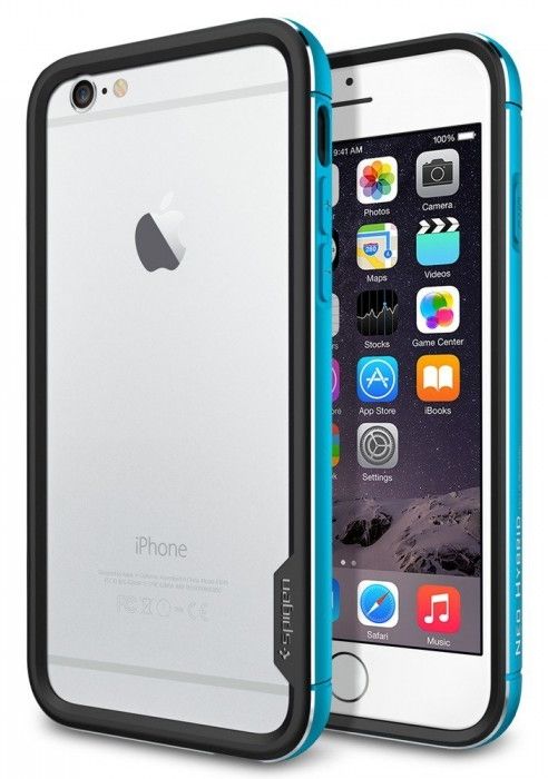 Чехол SGP iPhone 6 Bumper Neo Hybrid EX - Metal Blue, картинка 1