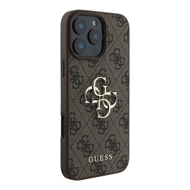 Чехол для iPhone 16 Pro GUESS PU Big Metal logo Hard Brown  , картинка 2