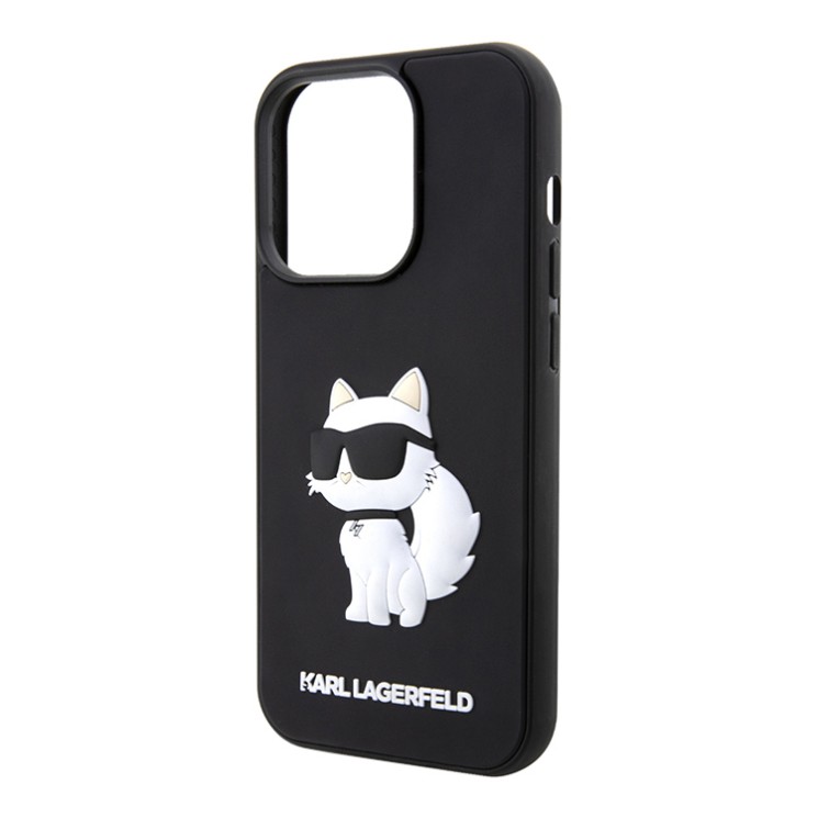 Чехол для iPhone 15 Pro KARL LAGERFELD 3D Rubber NFT Karl & Choupette Hard Black