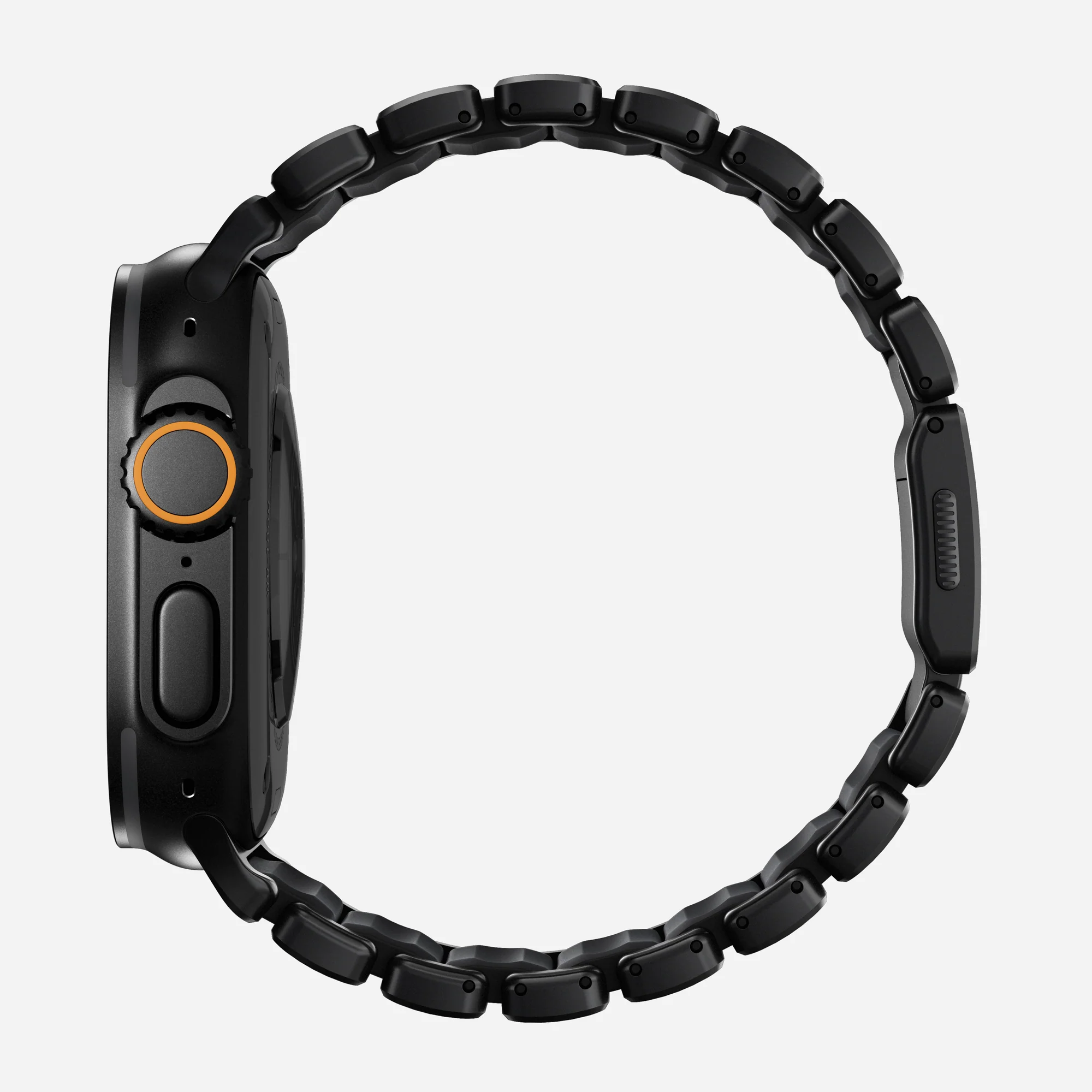 Ремешок Stratos Band Ultra Orange для Apple Watch 44/49mm Black Metal, картинка 3