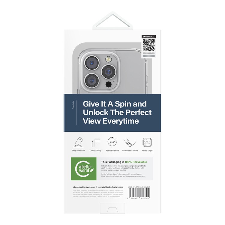 Чехол для iPhone 16 Pro Max UNIQ Swivix Clear, картинка 5