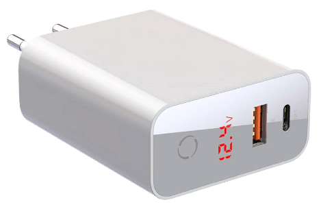 СЗУ BASEUS Speed PPS Intelligent Power-off & Digital Display Quick Charger PD3.0+QC3.0 45W (Type-C+USB) (CCFSEU907-02) Белый, картинка 3