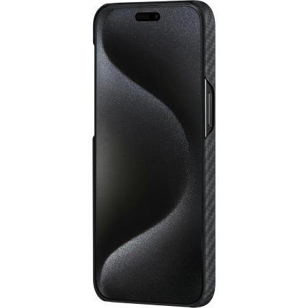 Чехол PITAKKA MagEZ Case 4 600D для iPhone 15 Pro Max, кевлар, черно-серый, картинка 4