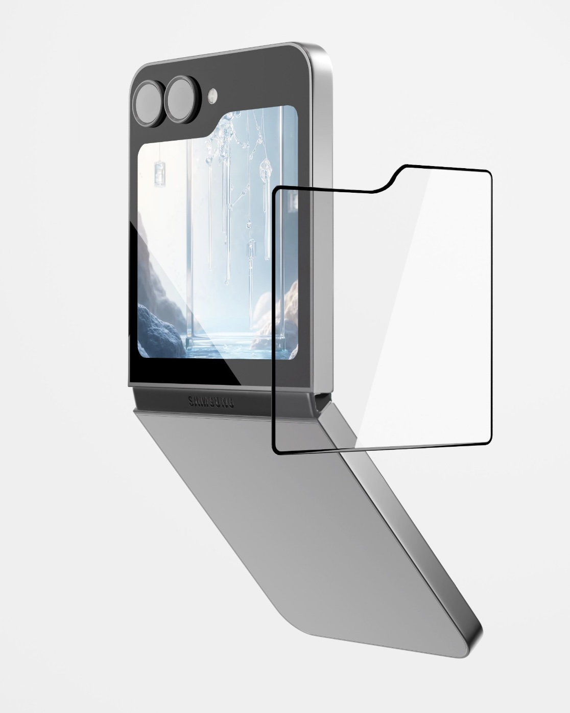 Защитное стекло VLP A-Glass с черной рамкой для Samsung Z Flip 6, картинка 1
