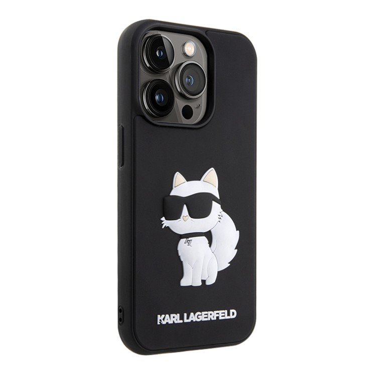 Чехол для iPhone 15 Pro KARL LAGERFELD 3D Rubber NFT Karl & Choupette Hard Black, картинка 2