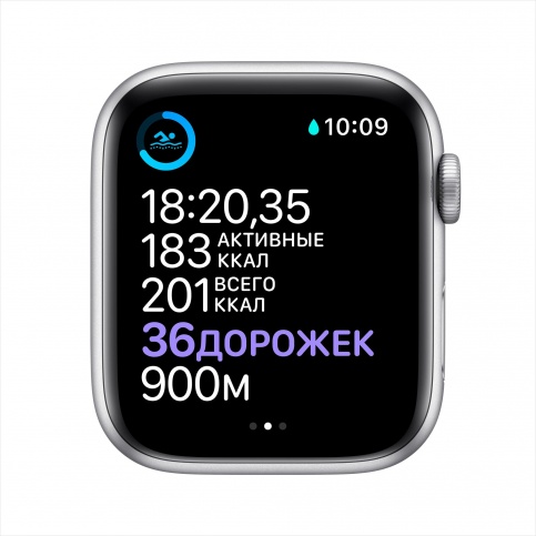 Часы Apple Watch Series 6 GPS 44mm Silver Aluminum Case with White Sport Band (M00D3RU/A), картинка 4