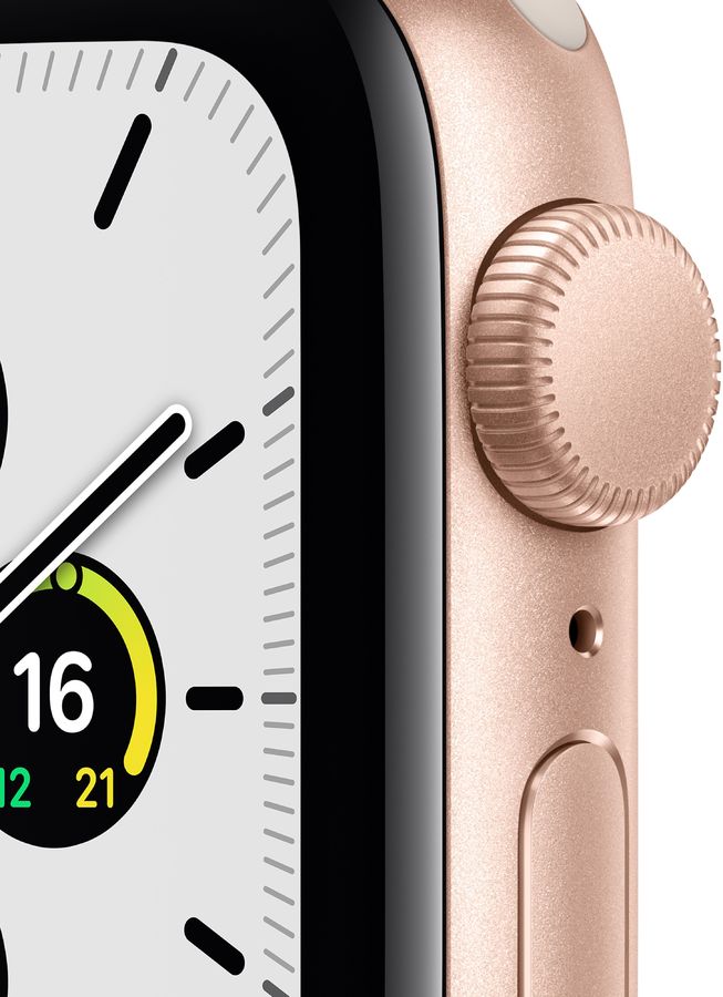 Apple Watch SE, 40 мм, цвета Gold, спортивный браслет Starlight, картинка 2