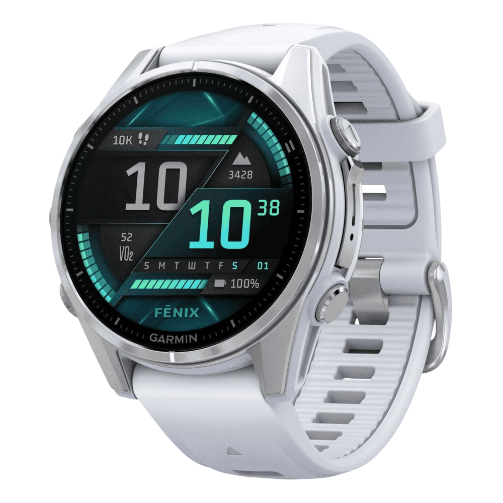Умные часы Garmin Fenix 8 43mm Amoled Silver with Whitestone Silicone Band 