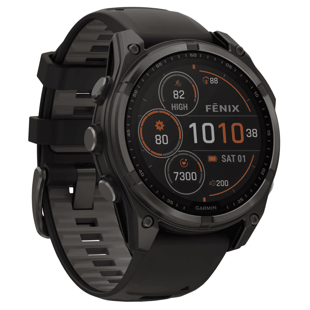 Умные часы Garmin Fenix 8 51mm Solar Sapphire Carbon Gray Titanium Black/Pebble Gray Silicone Band, картинка 3